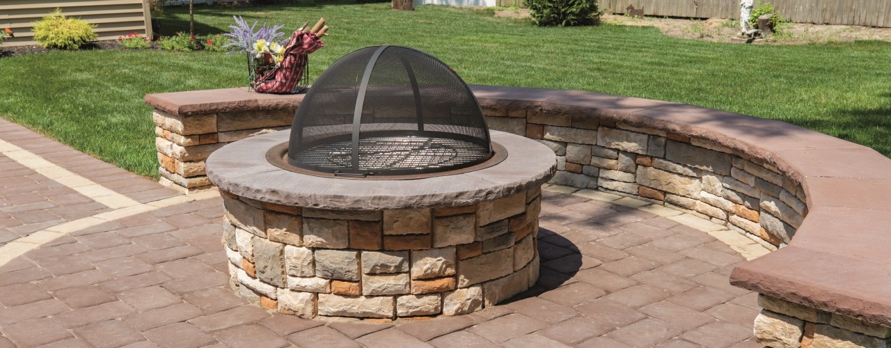 Ep Henry Cast Stone Wall Round Fire Pit, Round Rock Fire Pit Grill