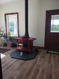 Vermont Casting Defiant wood burning freestanding stove installation project