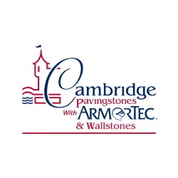 Cambridge Pavingstones with Armortec and Wallstones Brand Logo